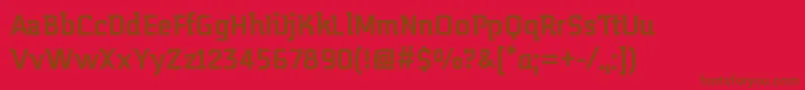 MidnightkernboyBold-Schriftart – Braune Schriften auf rotem Hintergrund