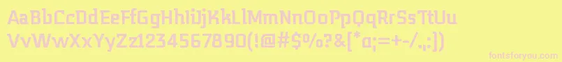 MidnightkernboyBold-fontti – vaaleanpunaiset fontit keltaisella taustalla