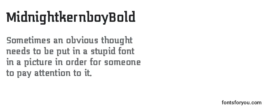Review of the MidnightkernboyBold (78905) Font