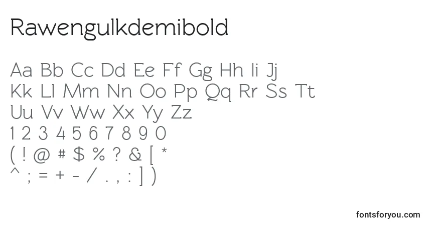 Schriftart Rawengulkdemibold (78906) – Alphabet, Zahlen, spezielle Symbole