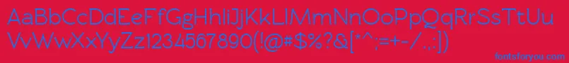 Rawengulkdemibold-Schriftart – Blaue Schriften auf rotem Hintergrund