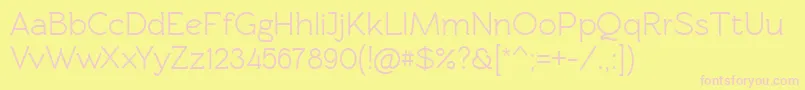 Rawengulkdemibold Font – Pink Fonts on Yellow Background