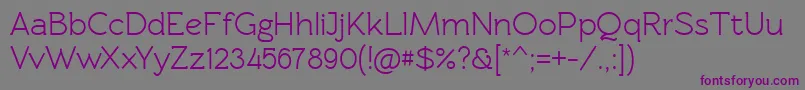 Шрифт Rawengulkdemibold – фиолетовые шрифты на сером фоне