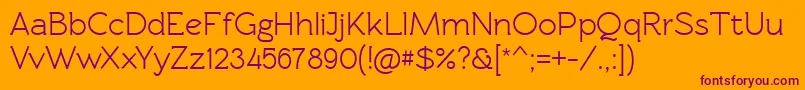 Rawengulkdemibold Font – Purple Fonts on Orange Background