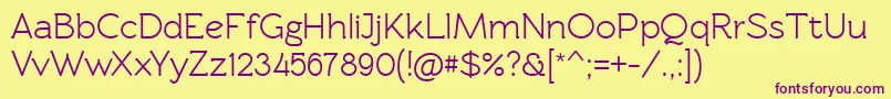 Rawengulkdemibold Font – Purple Fonts on Yellow Background