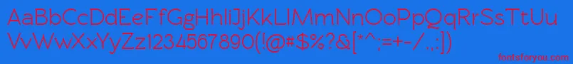 Rawengulkdemibold Font – Red Fonts on Blue Background