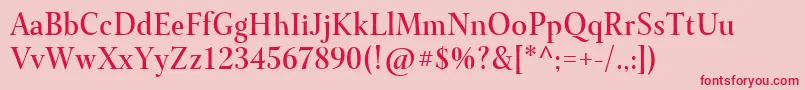 Juste Font – Red Fonts on Pink Background