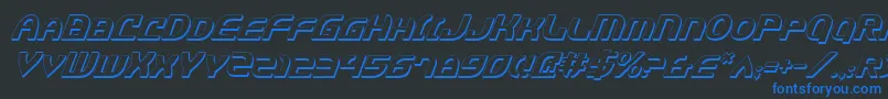 JannisariesShadowItalic Font – Blue Fonts on Black Background