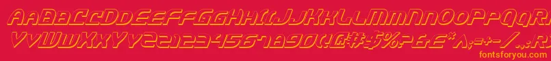 JannisariesShadowItalic Font – Orange Fonts on Red Background