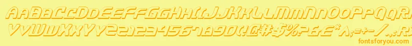 JannisariesShadowItalic Font – Orange Fonts on Yellow Background