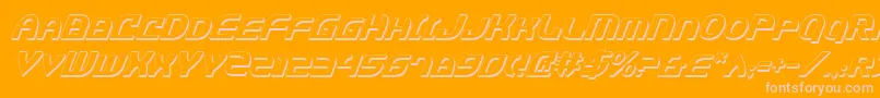 JannisariesShadowItalic-Schriftart – Rosa Schriften auf orangefarbenem Hintergrund
