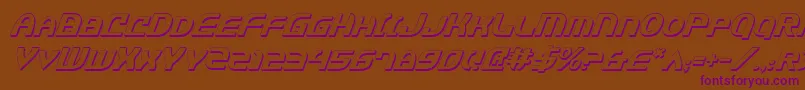 JannisariesShadowItalic Font – Purple Fonts on Brown Background