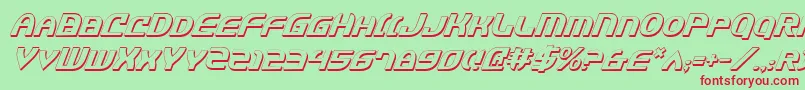 JannisariesShadowItalic Font – Red Fonts on Green Background