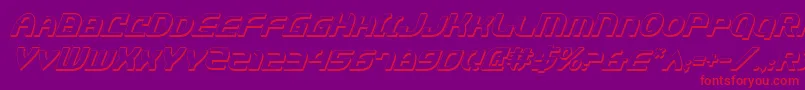 フォントJannisariesShadowItalic – 紫の背景に赤い文字