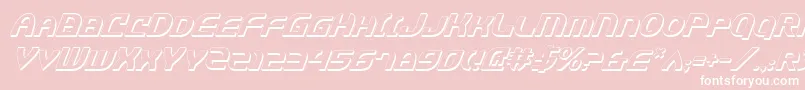 JannisariesShadowItalic-Schriftart – Weiße Schriften auf rosa Hintergrund