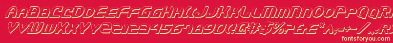 JannisariesShadowItalic Font – Yellow Fonts on Red Background