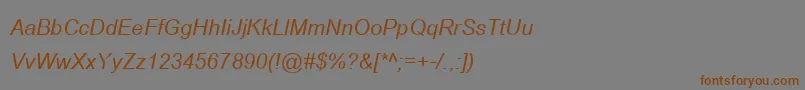 BrowalliaNewItalic Font – Brown Fonts on Gray Background