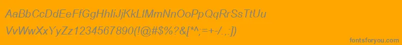 BrowalliaNewItalic-Schriftart – Graue Schriften auf orangefarbenem Hintergrund