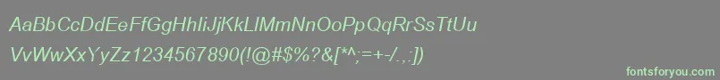 フォントBrowalliaNewItalic – 灰色の背景に緑のフォント