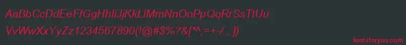 フォントBrowalliaNewItalic – 黒い背景に赤い文字