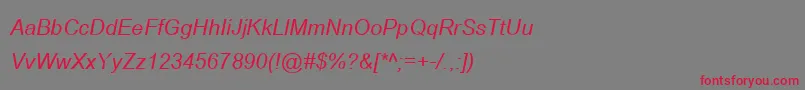 BrowalliaNewItalic Font – Red Fonts on Gray Background