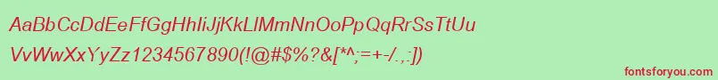 BrowalliaNewItalic Font – Red Fonts on Green Background