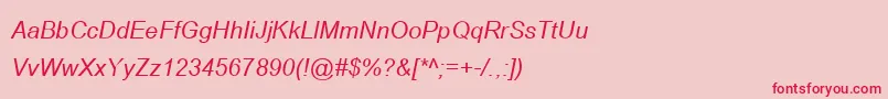 BrowalliaNewItalic-Schriftart – Rote Schriften auf rosa Hintergrund