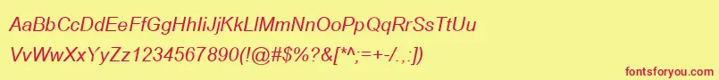 BrowalliaNewItalic Font – Red Fonts on Yellow Background