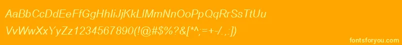 BrowalliaNewItalic-Schriftart – Gelbe Schriften auf orangefarbenem Hintergrund