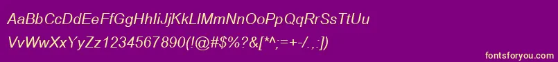 BrowalliaNewItalic Font – Yellow Fonts on Purple Background