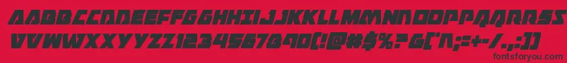 Fonte Eaglestrikecondital – fontes pretas em um fundo vermelho