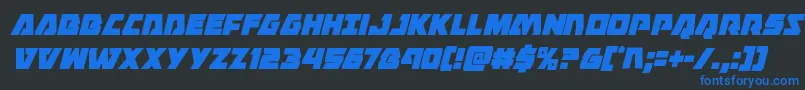 Eaglestrikecondital Font – Blue Fonts on Black Background