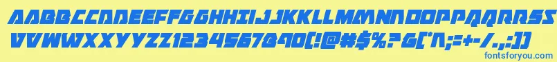 Eaglestrikecondital Font – Blue Fonts on Yellow Background