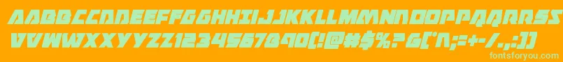 Eaglestrikecondital Font – Green Fonts on Orange Background