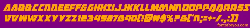 Eaglestrikecondital Font – Orange Fonts on Purple Background