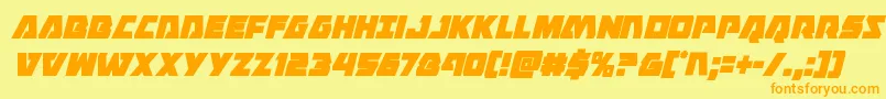 Eaglestrikecondital Font – Orange Fonts on Yellow Background