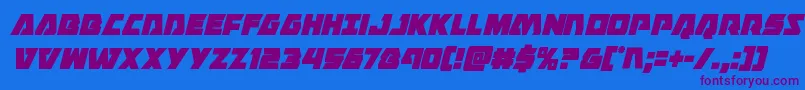 Eaglestrikecondital Font – Purple Fonts on Blue Background