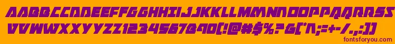 Eaglestrikecondital Font – Purple Fonts on Orange Background