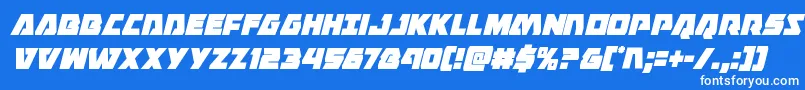 Eaglestrikecondital Font – White Fonts on Blue Background