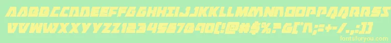 フォントEaglestrikecondital – 黄色の文字が緑の背景にあります