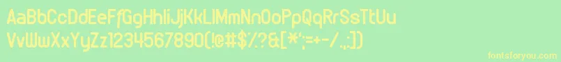 OffspringRemorse Font – Yellow Fonts on Green Background