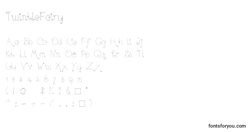 Schriftart TwinkleFairy – Alphabet, Zahlen, spezielle Symbole