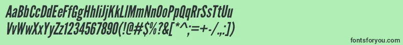 LeaguegothicItalic Font – Black Fonts on Green Background