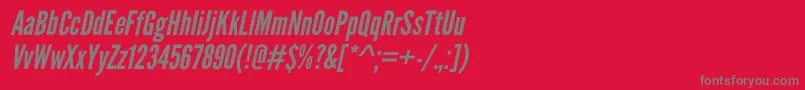 fuente LeaguegothicItalic – Fuentes Grises Sobre Fondo Rojo