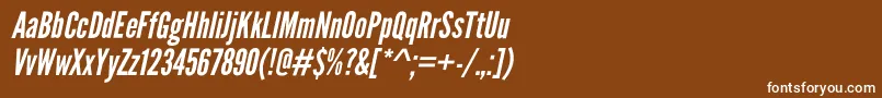 LeaguegothicItalic Font – White Fonts on Brown Background