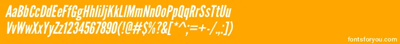 LeaguegothicItalic Font – White Fonts on Orange Background