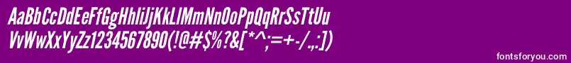 LeaguegothicItalic Font – White Fonts on Purple Background