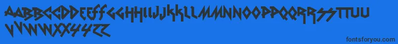 VtksRudeMetal-Schriftart – Schwarze Schriften auf blauem Hintergrund