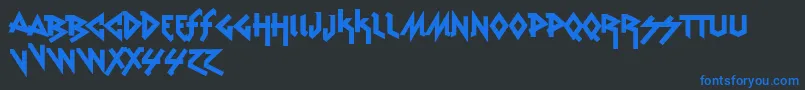 VtksRudeMetal Font – Blue Fonts on Black Background