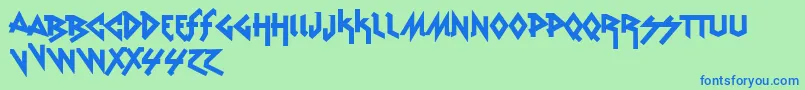 VtksRudeMetal-Schriftart – Blaue Schriften auf grünem Hintergrund